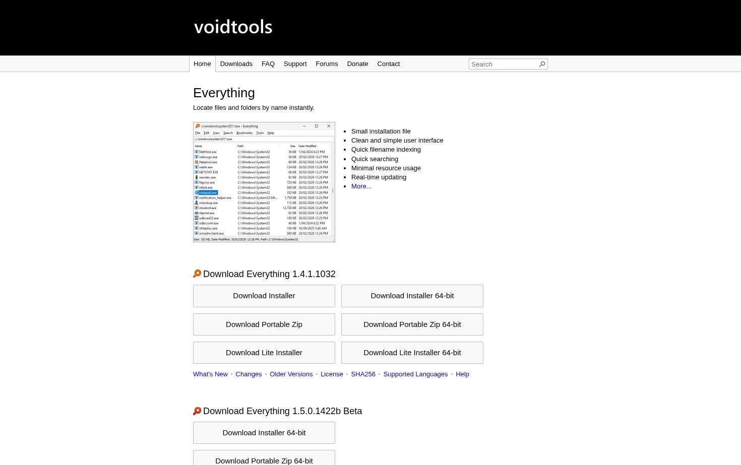 Voidtools 页面快照